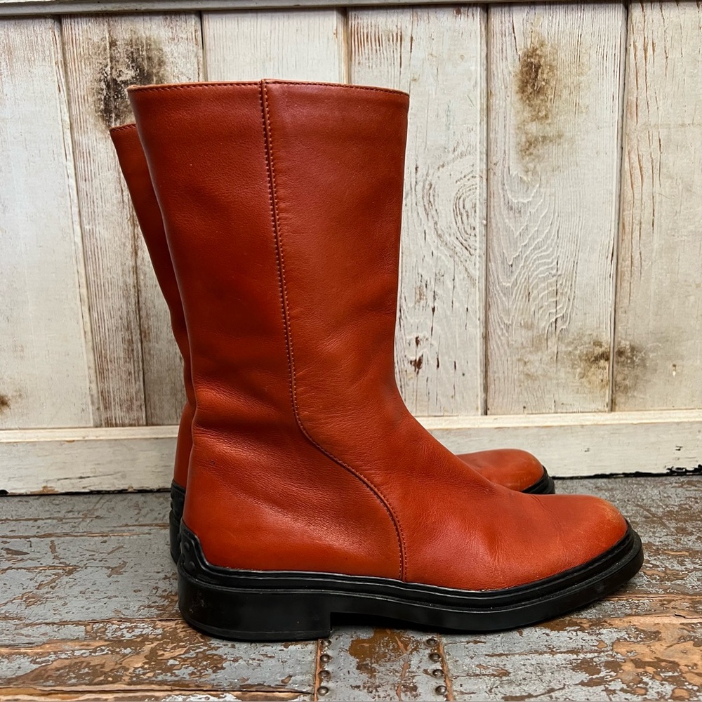 Tod’s Burnt Orange Leather Boots - Picture 4 of 14